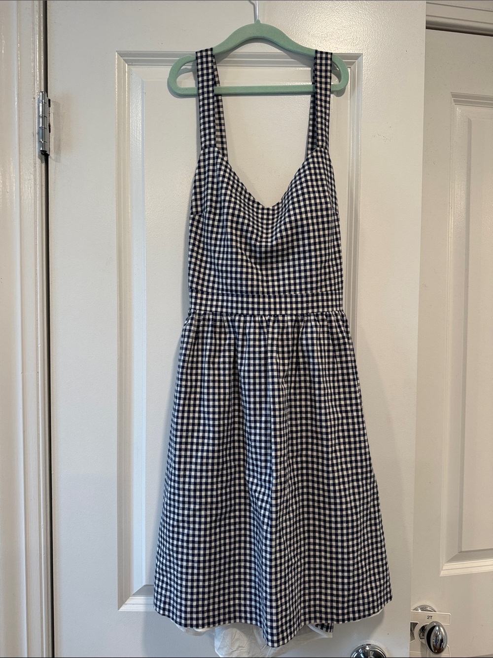 Sezane Navy and White Gingham Sundress